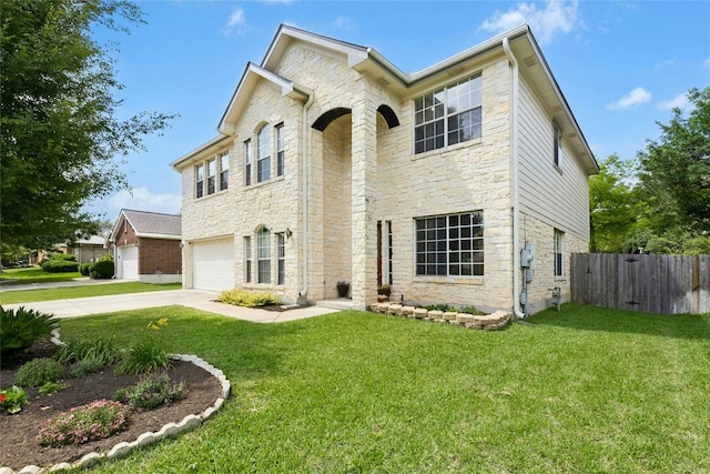 1113 Red Ranch Cir, Cedar Park, TX 78613 - traditional home with stone siding, concrete driveway, and an attached garage