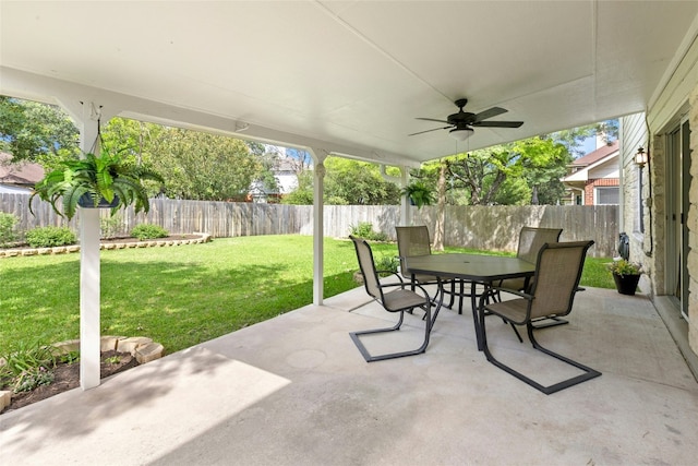 1113 Red Ranch Cir, Cedar Park, TX 78613 - view of patio featuring outdoor dining space and ceiling fan