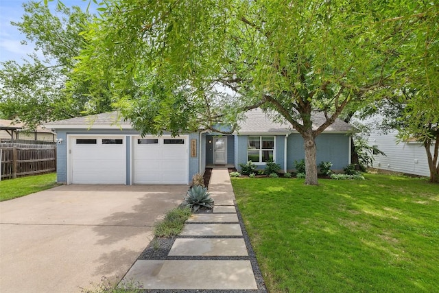 7703 Keswick Dr, Austin, TX 78745 - view of front facade featuring concrete driveway, an attached garage, and a shingled roof