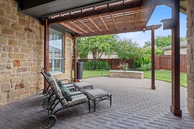 3022 Luminoso Ln E, Round Rock, TX 78681 - fenced backyard featuring a pergola and a patio
