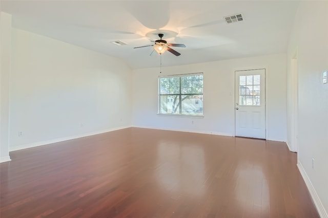 9707 Anderson Mill Rd Unit 32, Austin, TX 78750 - spare room featuring wood finished floors, ceiling fan, and baseboards