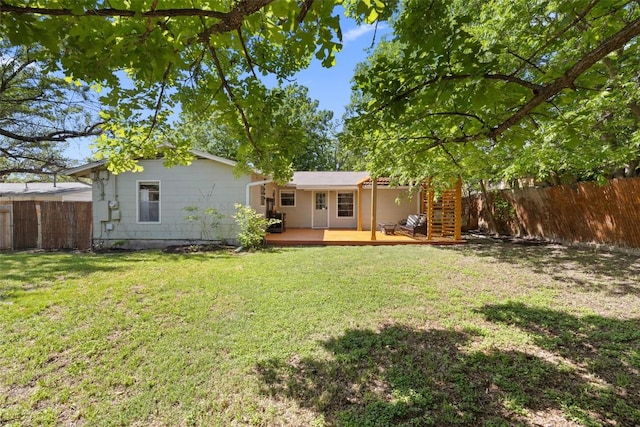 1308 Berkshire Dr, Austin, TX 78723 - view of yard featuring a deck