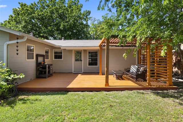 1308 Berkshire Dr, Austin, TX 78723 - back of house with a yard and a deck
