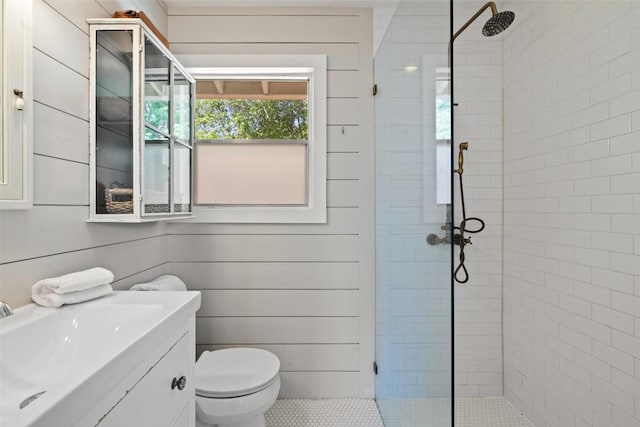 1308 Berkshire Dr, Austin, TX 78723 - bathroom with a stall shower, vanity, and toilet