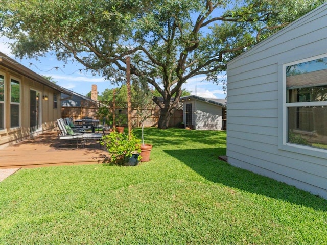 2600 Cockburn Dr, Austin, TX 78745 - view of yard featuring a wooden deck