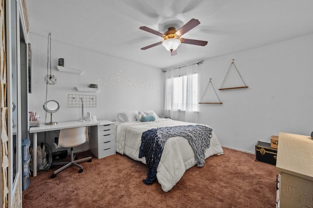 814 Covent Dr, Kyle, TX 78640 - carpeted bedroom featuring a ceiling fan