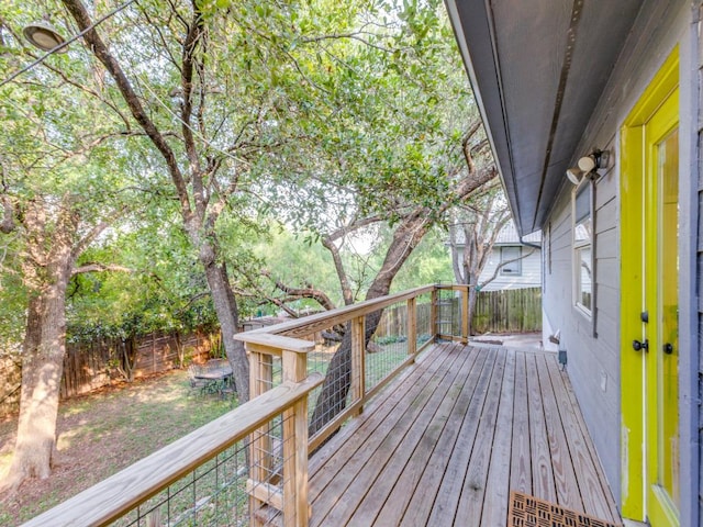 1705 Adriane Dr, Austin, TX 78721 - wooden deck with a fenced backyard
