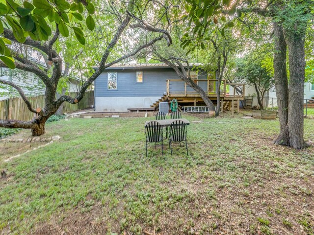 1705 Adriane Dr, Austin, TX 78721 - view of yard with a deck and stairway