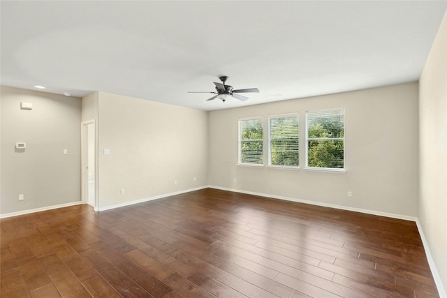 7420 Jaborandi Dr, Austin, TX 78739 - spare room with ceiling fan, baseboards, and dark wood-style floors