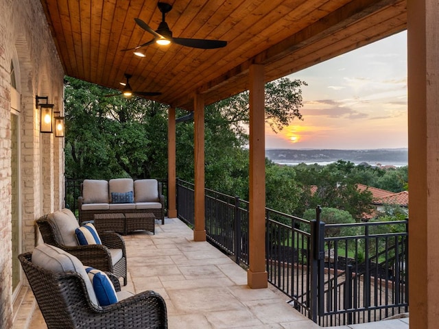 15902 Soleil Ct, Austin, TX 78734 - view of patio featuring an outdoor hangout area and a ceiling fan