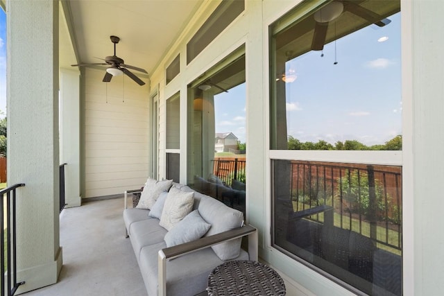 20213 Hidden Gully Ln, Pflugerville, TX 78660 - balcony featuring ceiling fan