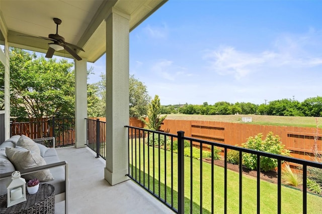 20213 Hidden Gully Ln, Pflugerville, TX 78660 - balcony with ceiling fan