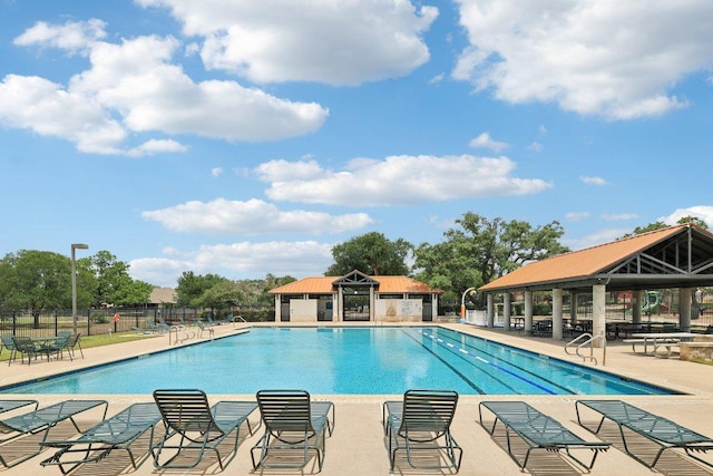 10113 Cassandra Dr, Austin, TX 78717 - community pool featuring a gazebo and a patio area