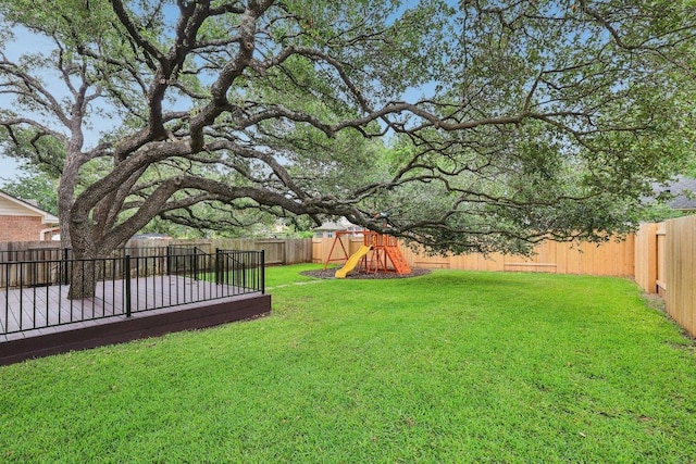 10113 Cassandra Dr, Austin, TX 78717 - view of yard with a playground