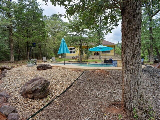 247 Campfire Way, Smithville, TX 78957 - view of yard featuring an outdoor pool and a patio area