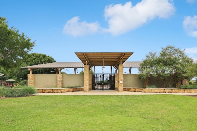 238 Rock Bluff Ln, San Marcos, TX 78666 - view of green lawn with a gate