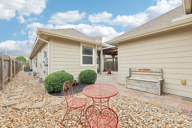 238 Rock Bluff Ln, San Marcos, TX 78666 - fenced backyard with a patio