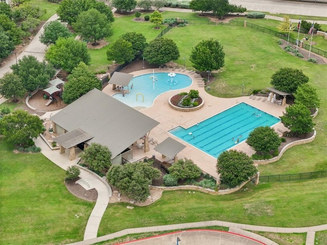 238 Rock Bluff Ln, San Marcos, TX 78666 - drone / aerial view of a pool area