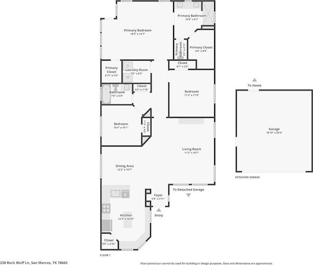 238 Rock Bluff Ln, San Marcos, TX 78666 - view of property floor plan
