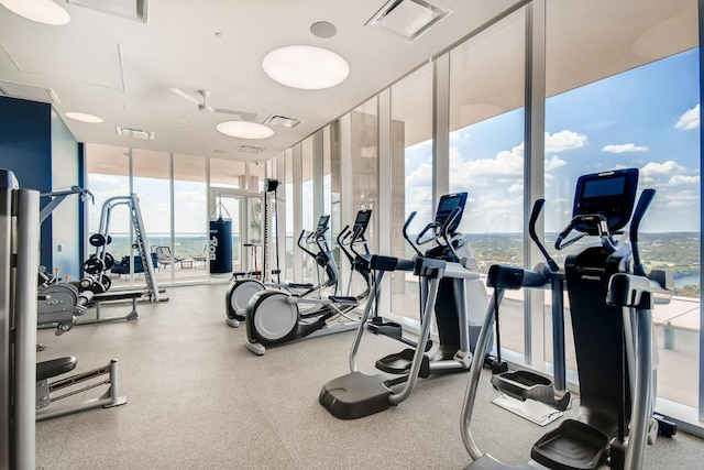 301 W Ave Unit 2003, Austin, TX 78701 - gym with expansive windows