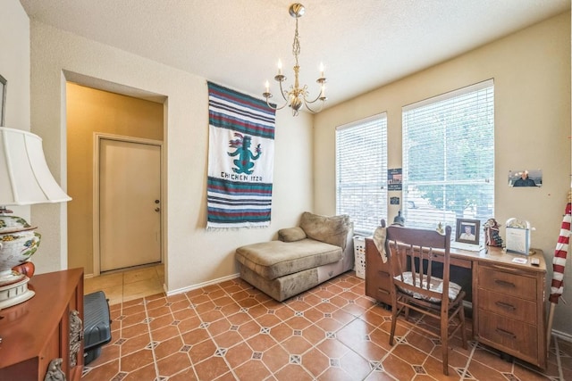 633 Sweet Leaf Ln, Pflugerville, TX 78660 - office featuring a chandelier