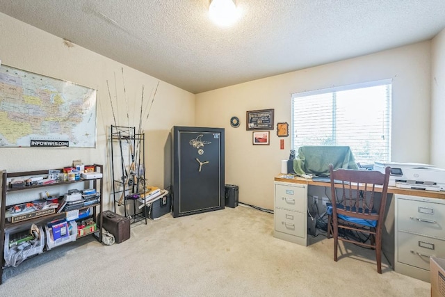 633 Sweet Leaf Ln, Pflugerville, TX 78660 - office featuring a textured ceiling and light colored carpet