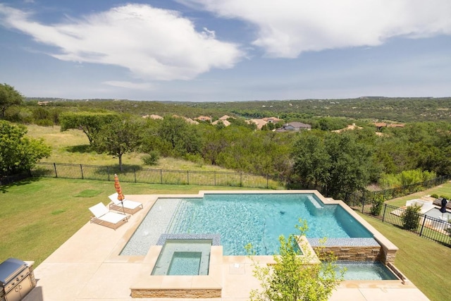 1501 University Club Dr, Austin, TX 78732 - view of pool with a pool with connected hot tub and a patio area