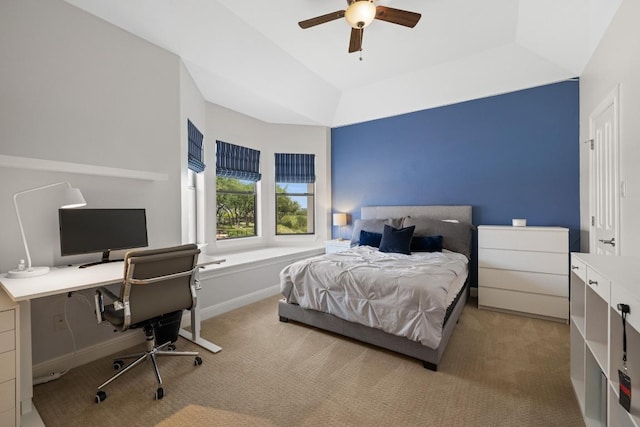 1501 University Club Dr, Austin, TX 78732 - carpeted bedroom with an office area, ceiling fan, and baseboards