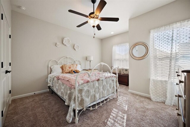 5820 Harper Park Dr Unit 66, Austin, TX 78735 - bedroom featuring carpet floors, baseboards, and a ceiling fan