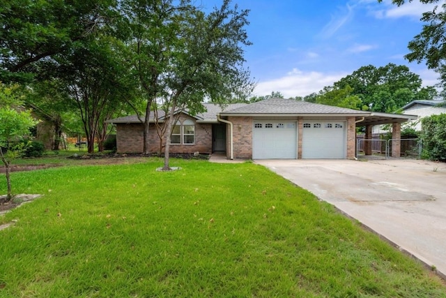 13322 Villa Park Dr, Austin, TX 78729 - ranch-style home featuring a garage, concrete driveway, and brick siding