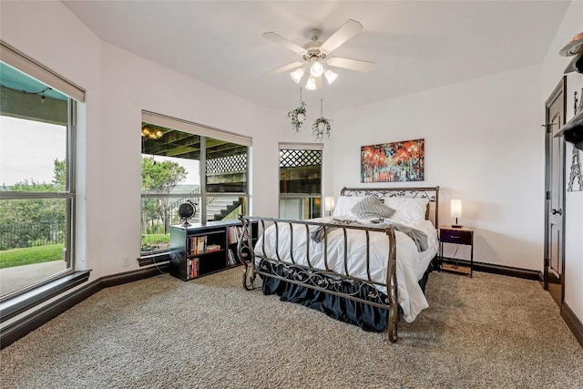 17400 Northlake Hills Dr, Jonestown, TX 78645 - carpeted bedroom featuring baseboards and ceiling fan