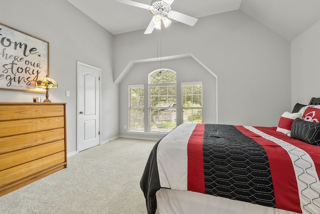 3808 Royal Troon Dr, Round Rock, TX 78664 - carpeted bedroom featuring vaulted ceiling, ceiling fan, and baseboards