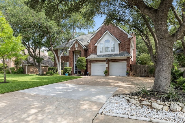 3808 Royal Troon Dr, Round Rock, TX 78664 - traditional-style home featuring brick siding, driveway, a garage, and roof with shingles