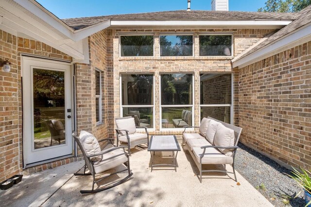 10609 Thoroughbred Dr, Austin, TX 78748 - view of patio / terrace featuring an outdoor living space