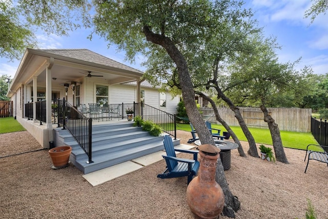 1049 Naranjo Dr, Georgetown, TX 78628 - view of patio / terrace with a ceiling fan