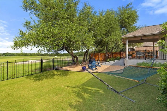 1049 Naranjo Dr, Georgetown, TX 78628 - view of yard featuring a ceiling fan