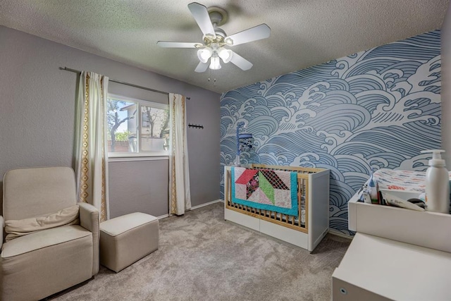 1600 Hatch Rd, Cedar Park, TX 78613 - bedroom with a textured ceiling, carpet, and a ceiling fan
