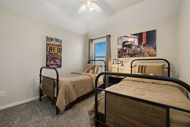 116 Belford St, Georgetown, TX 78628 - bedroom with baseboards, carpet floors, and a ceiling fan