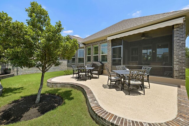 116 Belford St, Georgetown, TX 78628 - view of patio / terrace featuring a ceiling fan