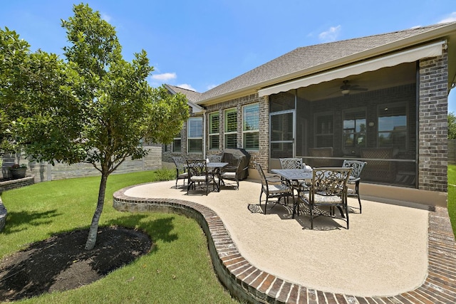 116 Belford St, Georgetown, TX 78628 - view of patio featuring a ceiling fan