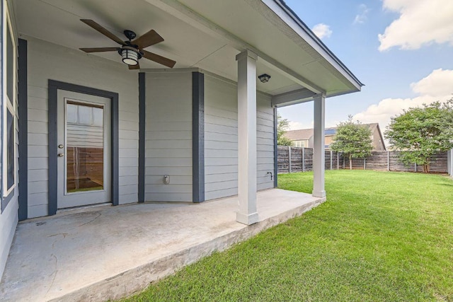 8817 Slater Dr, Austin, TX 78747 - view of patio with a ceiling fan