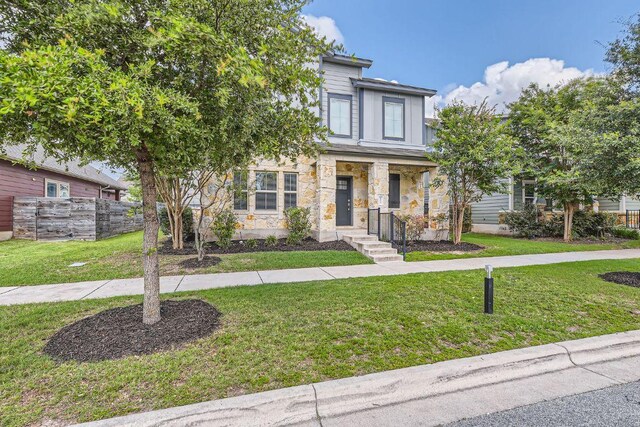 8817 Slater Dr, Austin, TX 78747 - view of front of home with stone siding