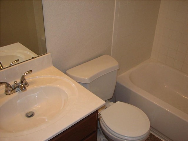 123 Bayliss St, Hutto, TX 78634 - full bathroom featuring toilet, vanity, and shower / bath combination