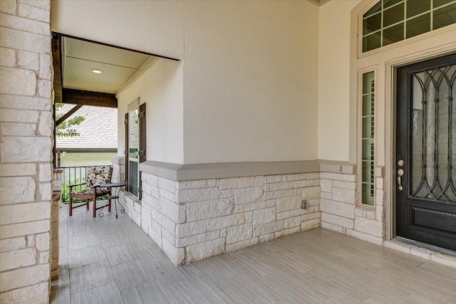 3221 Venezia Vw, Leander, TX 78641 - entrance to property with stucco siding and covered porch