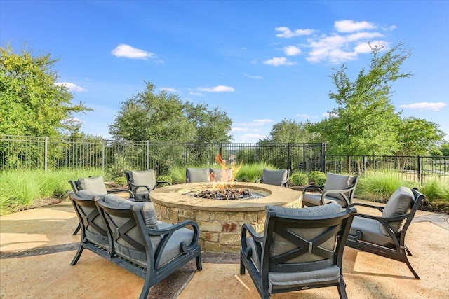3221 Venezia Vw, Leander, TX 78641 - view of patio / terrace with an outdoor fire pit