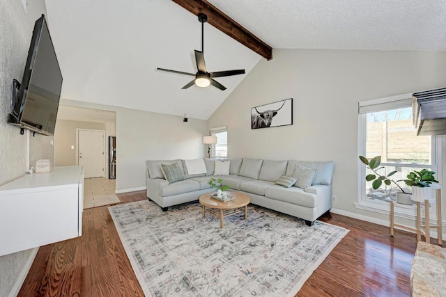 3310 Monument Dr, Round Rock, TX 78681 - living area featuring wood finished floors, a ceiling fan, and baseboards