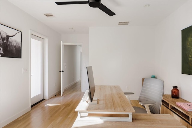 928 E 54th St, Austin, TX 78751 - office with a ceiling fan and light wood-type flooring