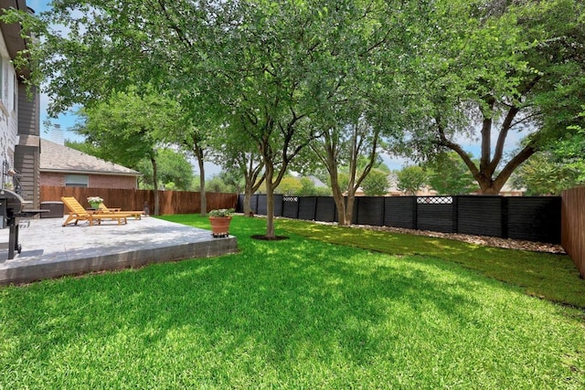 2003 Red Oak Cir, Round Rock, TX 78681 - fenced backyard featuring a patio area