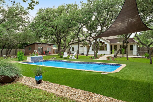 2819 Cross Rd, San Marcos, TX 78666 - view of pool with an outdoor structure