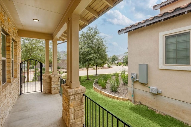 204 Hopping Peach St, San Marcos, TX 78666 - covered porch featuring a gate